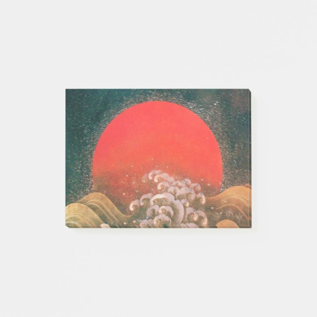 AMATERASU SUN GODESS Red Black Brown Post-it Klebezettel (Vorderseite)