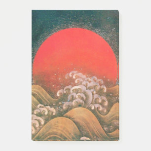 AMATERASU SUN GODESS Red Black Brown Post-it Klebezettel