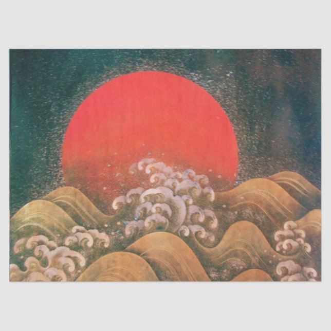 AMATERASU, SUN GODESS Red Black Brown Seidenpapier (Vorderseite)