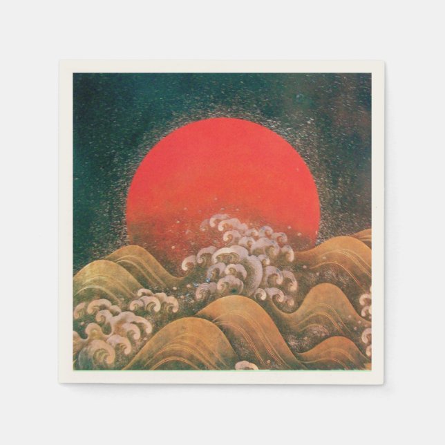 AMATERASU SUN GODESS Red Black Brown Serviette (Vorderseite)