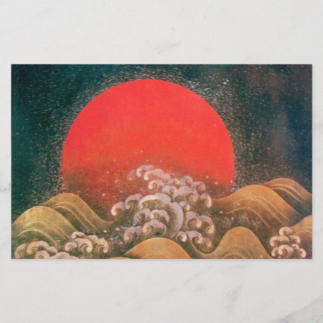 AMATERASU , SUN GODESS , rot schwarz braun Briefpapier (Vorderseite)