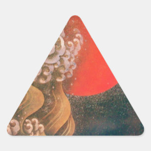 AMATERASU , SUN GODESS , rot schwarz braun Dreieckiger Aufkleber