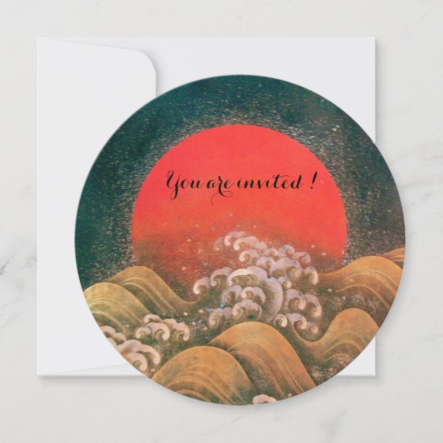 AMATERASU , SUN GODESS , rot schwarz braun Einladung (Vorderseite)