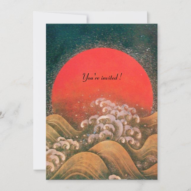 AMATERASU , SUN GODESS , rot schwarz braun Einladung (Vorderseite)
