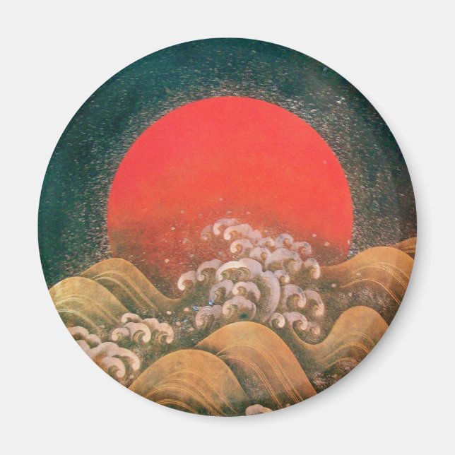 AMATERASU , SUN GODESS , rotes schwarzes braunes G Magnet (Vorne)