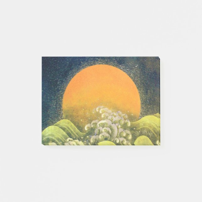 AMATERASU SUN GODESS Yellow Black Brown Post-it Klebezettel (Vorderseite)