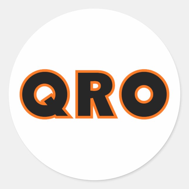 Amateur Ham Radio QRO Runder Aufkleber (Vorderseite)