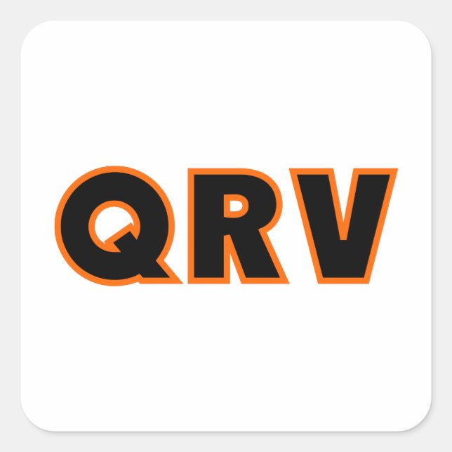 Amateur Ham Radio QRV Quadratischer Aufkleber (Vorderseite)