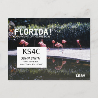 Amateur Ham Radio QSL Kartenbetreiber Florida Postkarte