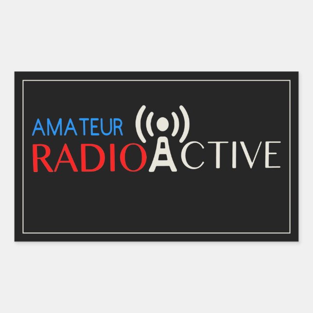 Amateur-Radio Active Rechteckiger Aufkleber (Vorderseite)