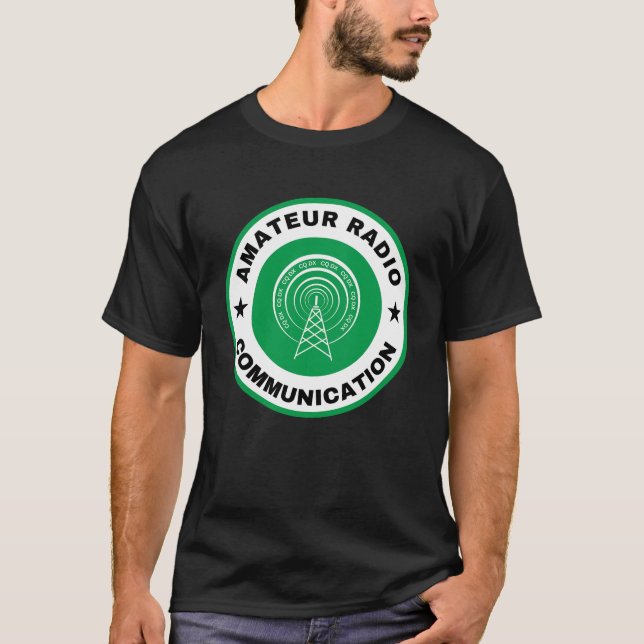 Amateur Radio Comunicshirt grün T-Shirt (Vorderseite)