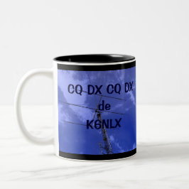 Amateur-Radio CQ DX und Callsign-Tasse Zweifarbige Tasse
