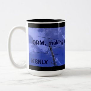 Amateur-Radio QRM und Callsign-Tasse Zweifarbige Tasse