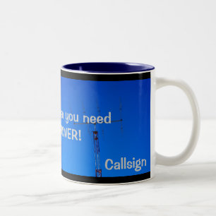 Amateur-Radio QRO und Callsign-Tasse Zweifarbige Tasse
