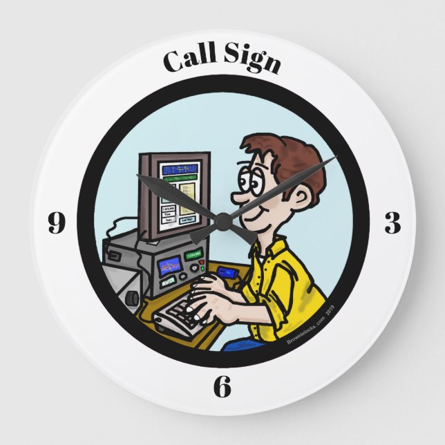 Amateurfunk-Digital-Modus-Betreiber-Wanduhr Große Wanduhr (Vorderseite)