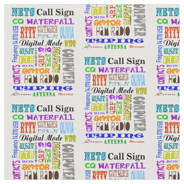 Amateurfunk-Digital-Modus-Wort-Collagen-Gewebe Stoff (Nahaufnahme)