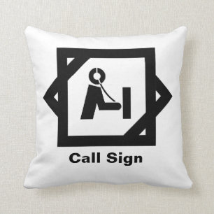 Amateurfunk-Ikone mit Bretterbude-Kissen   Kissen