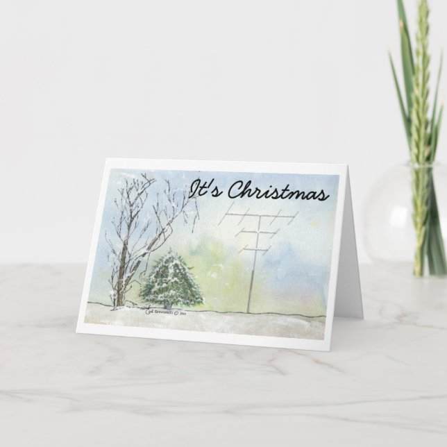 Amateurradioweihnachtskarte mit Vers Feiertagskarte (Vorderseite)