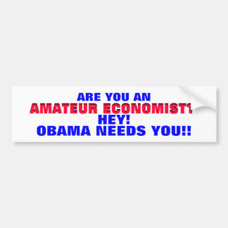 AMATEURwirtschaftswissenschaftler?? HE! . .OBAMA Autoaufkleber