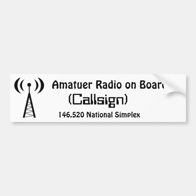 Amatuer Radio-an Bord - Autoaufkleber (Vorne)