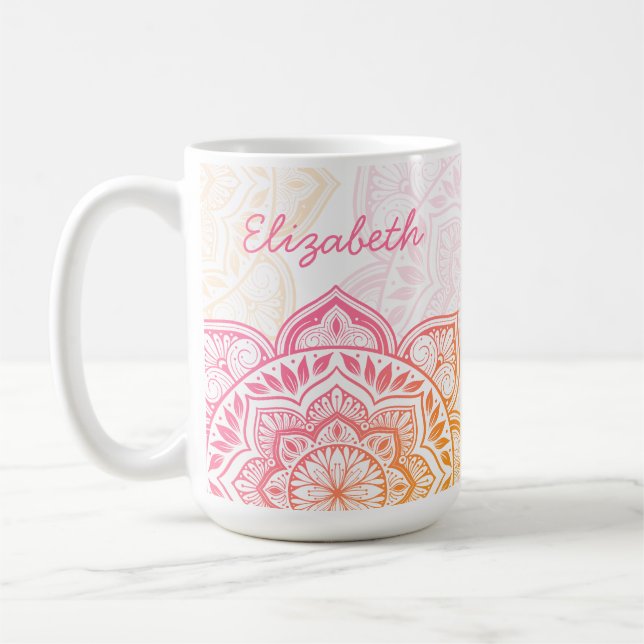Amaya Mandala 15 oz. Personalized Mug Kaffeetasse (Links)