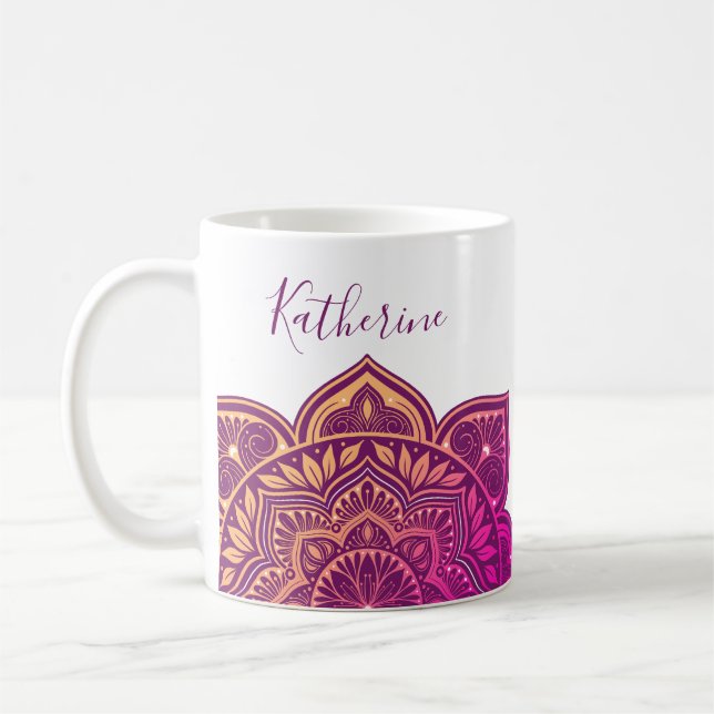 Amaya Mandala Personalized Mug Kaffeetasse (Links)