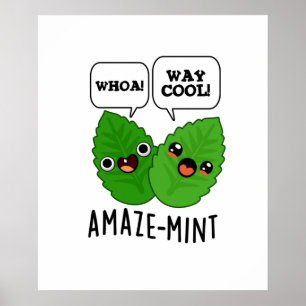 Amaze-mint Funny Mint Blätter Pun Poster
