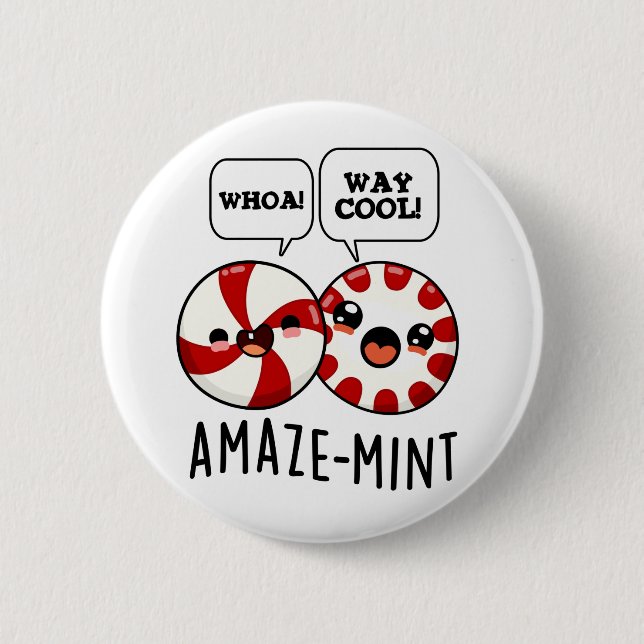 Amaze-mint Funny Peppermint Pun Button (Vorderseite)