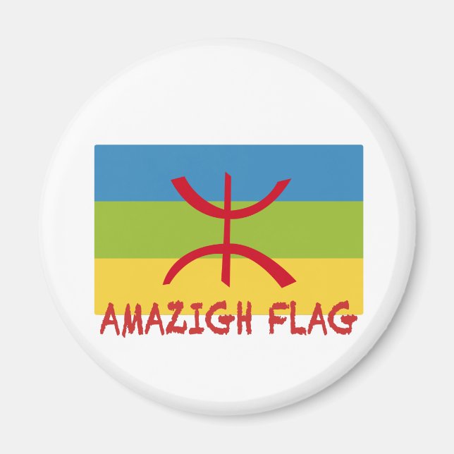 Amazigh Fahne - berberber flagge Drapeau Amazigh Magnet (Vorne)