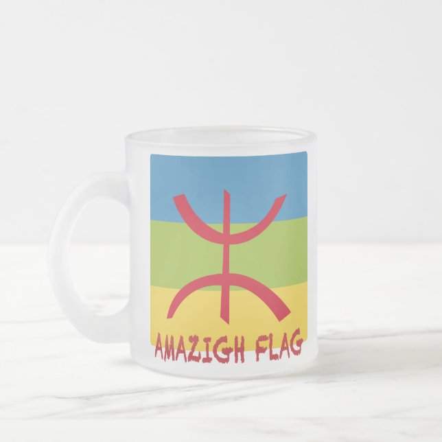 Amazigh Fahne - berberber flagge Drapeau Amazigh Mattglastasse (Links)