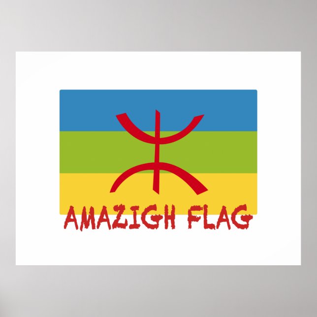 Amazigh Fahne - berberber flagge Drapeau Amazigh Poster (Vorne)