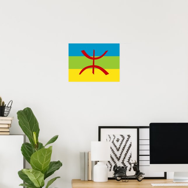 Amazigh Flag Gift Berber Flag Kabyles Poster (Heimbüro)