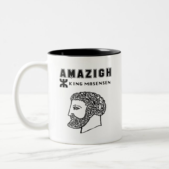amazigh König Massinissa Kabyle Algerie Marokko Zweifarbige Tasse (Links)