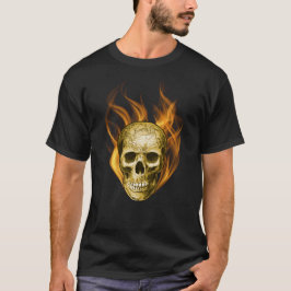 Amazing Flaming Skull Design T-Shirt