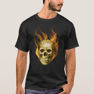 Amazing Flaming Skull Design T-Shirt