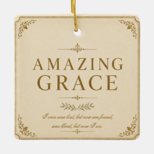 Amazing Grace Christlicher Weihnachtsbaumschmuck Keramikornament