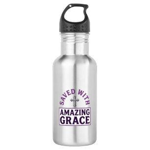 Amazing Grace Christliches Kreuz Vintage Edelstahlflasche