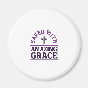 Amazing Grace Christliches Kreuz Vintage Magnet
