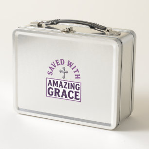 Amazing Grace Christliches Kreuz Vintage Metall Brotdose