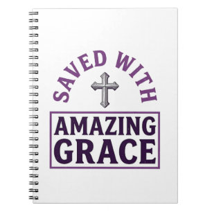 Amazing Grace Christliches Kreuz Vintage Notizblock