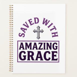 Amazing Grace Christliches Kreuz Vintage Planer