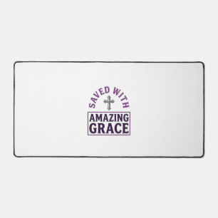 Amazing Grace Christliches Kreuz Vintage Schreibtischunterlage