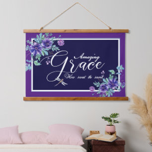 Amazing Grace floral  Wandteppich Mit Holzrahmen