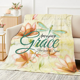 Amazing Grace Flowers and Draquelly Fleecedecke