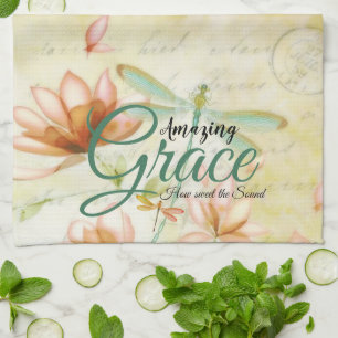 Amazing Grace Flowers and Draquelly Geschirrtuch