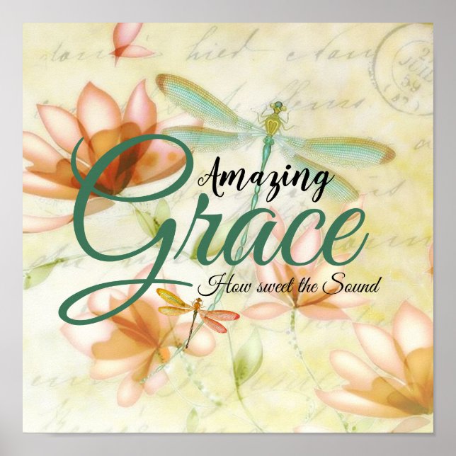 Amazing Grace Flowers and Draquelly Poster (Vorne)