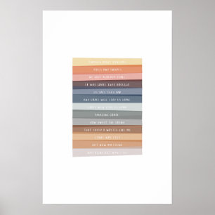 Amazing Grace Liedtext-Farbkunst für Kinder Poster