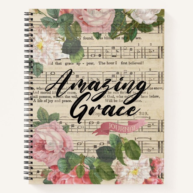 Amazing Grace - Originale Noten  Notizbuch (Vorderseite)
