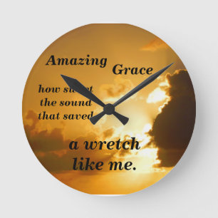 Amazing Grace Runde Wanduhr