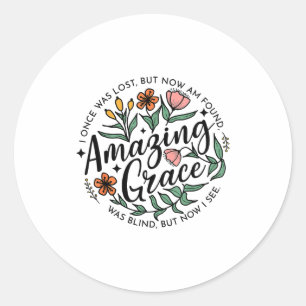 Amazing Grace Wildblume Christlich Jesus Frohe Ost Runder Aufkleber